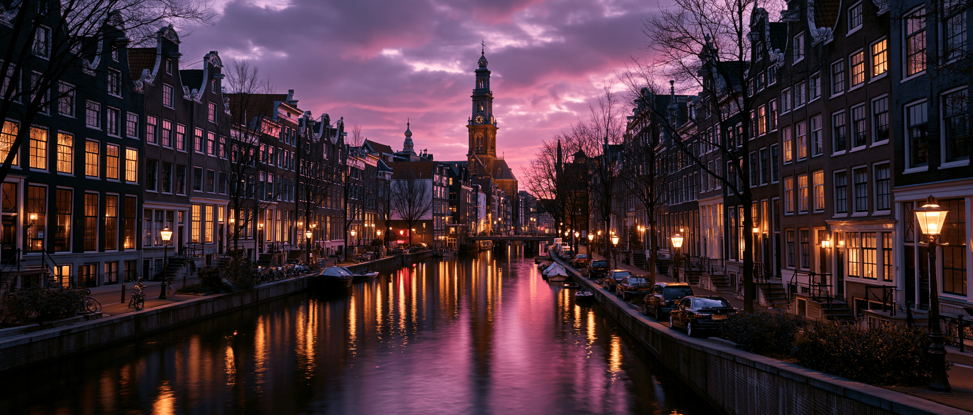 Amsterdam Latin dance scene at twilight