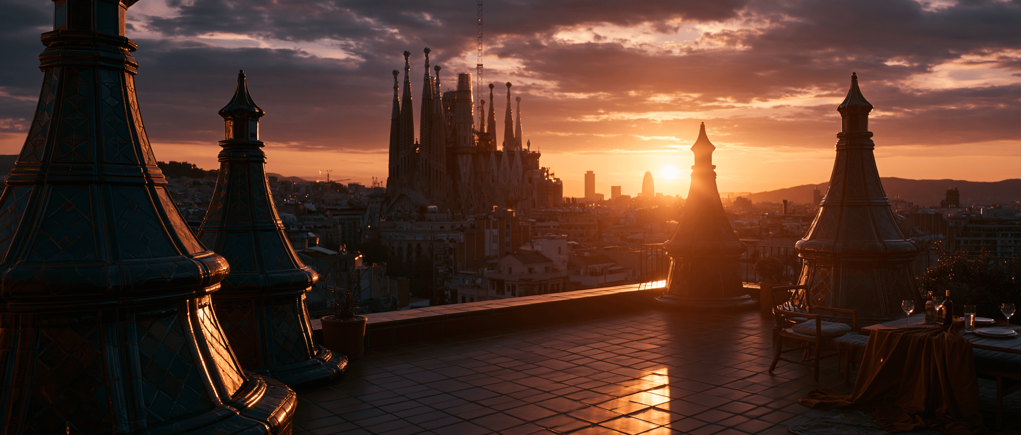 Barcelona Latin dance scene at twilight