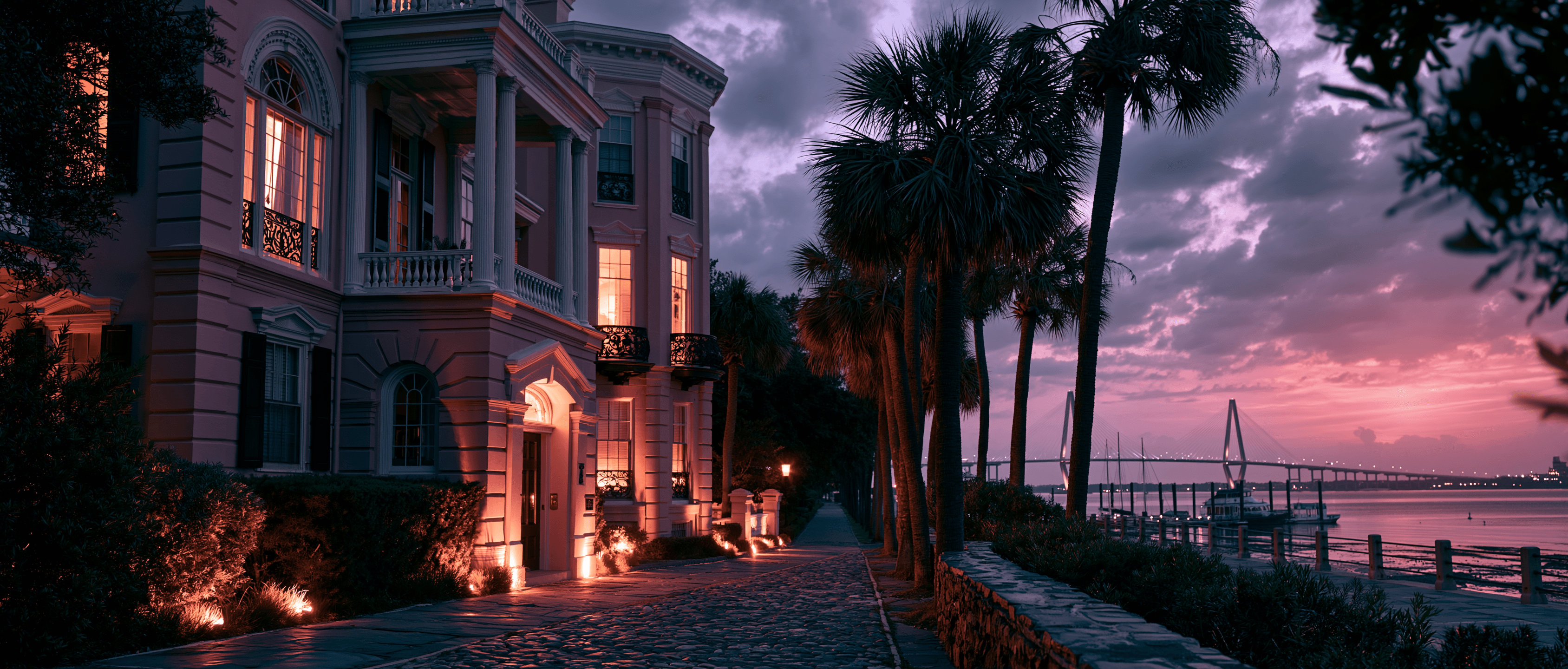 Charleston Latin dance scene at twilight