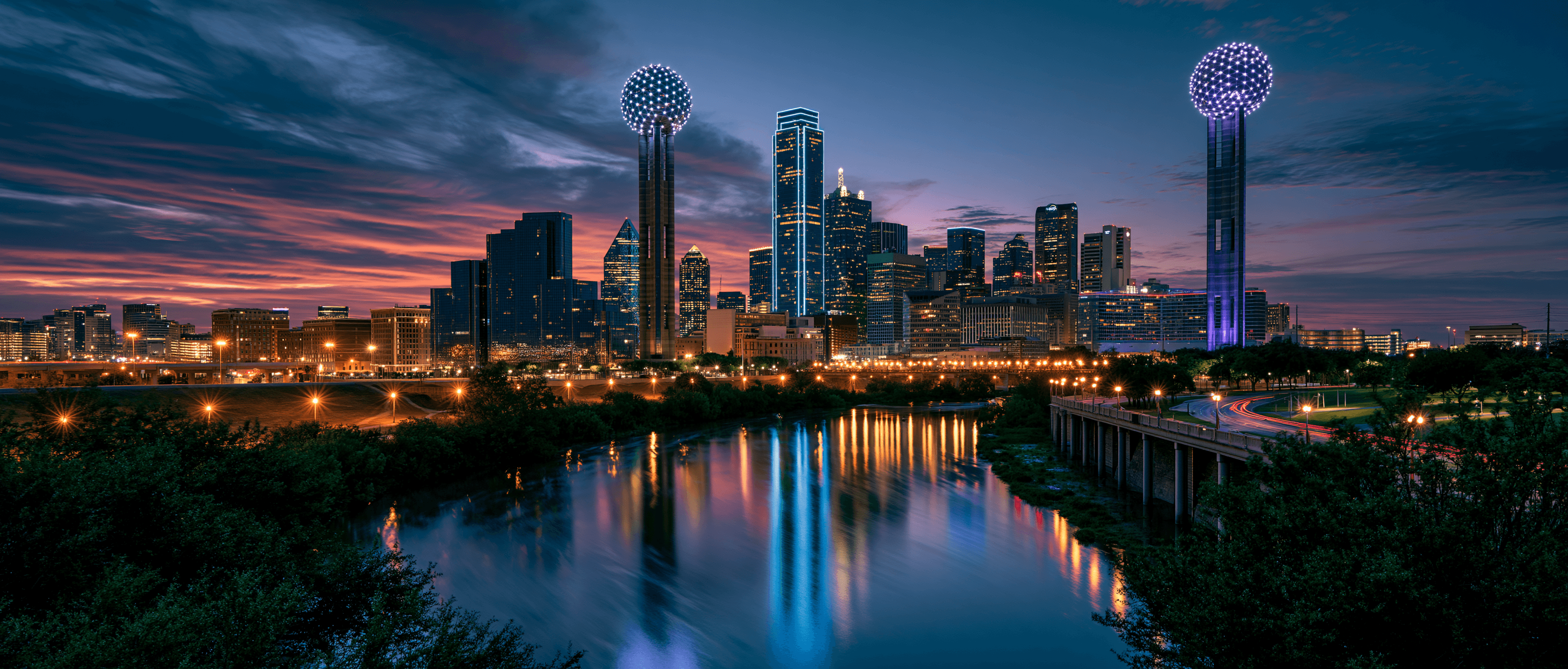 Dallas Latin dance scene at twilight