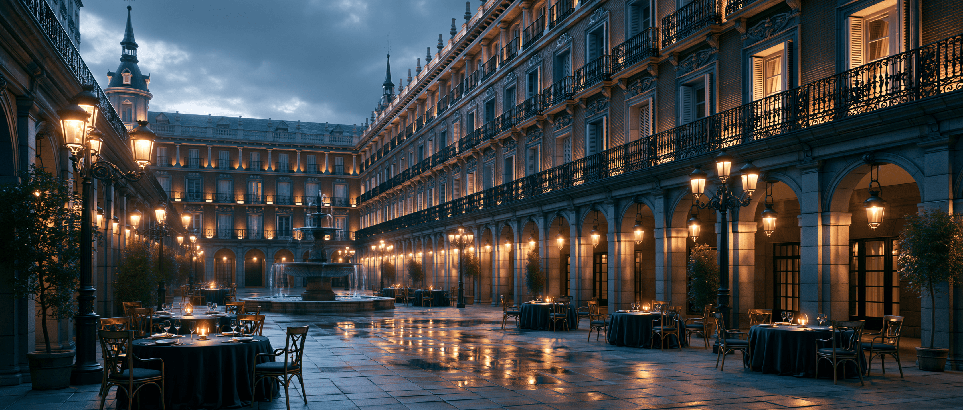 Madrid Latin dance scene at twilight