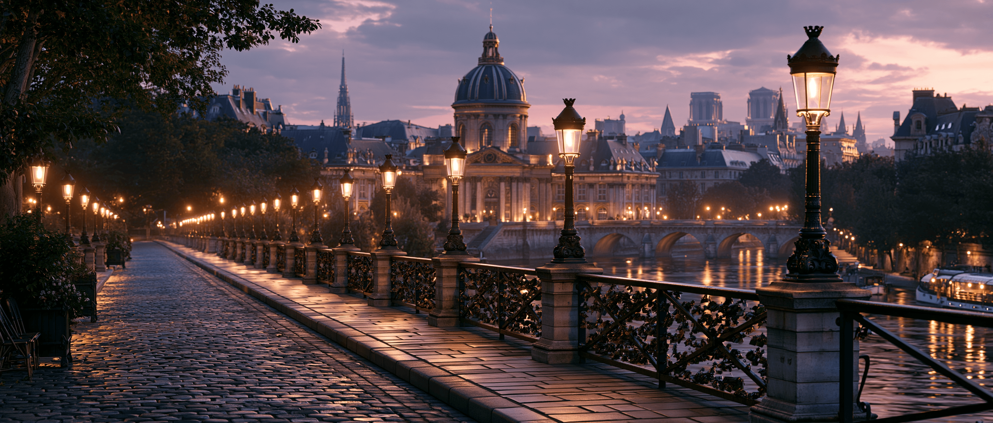 Paris Latin dance scene at twilight
