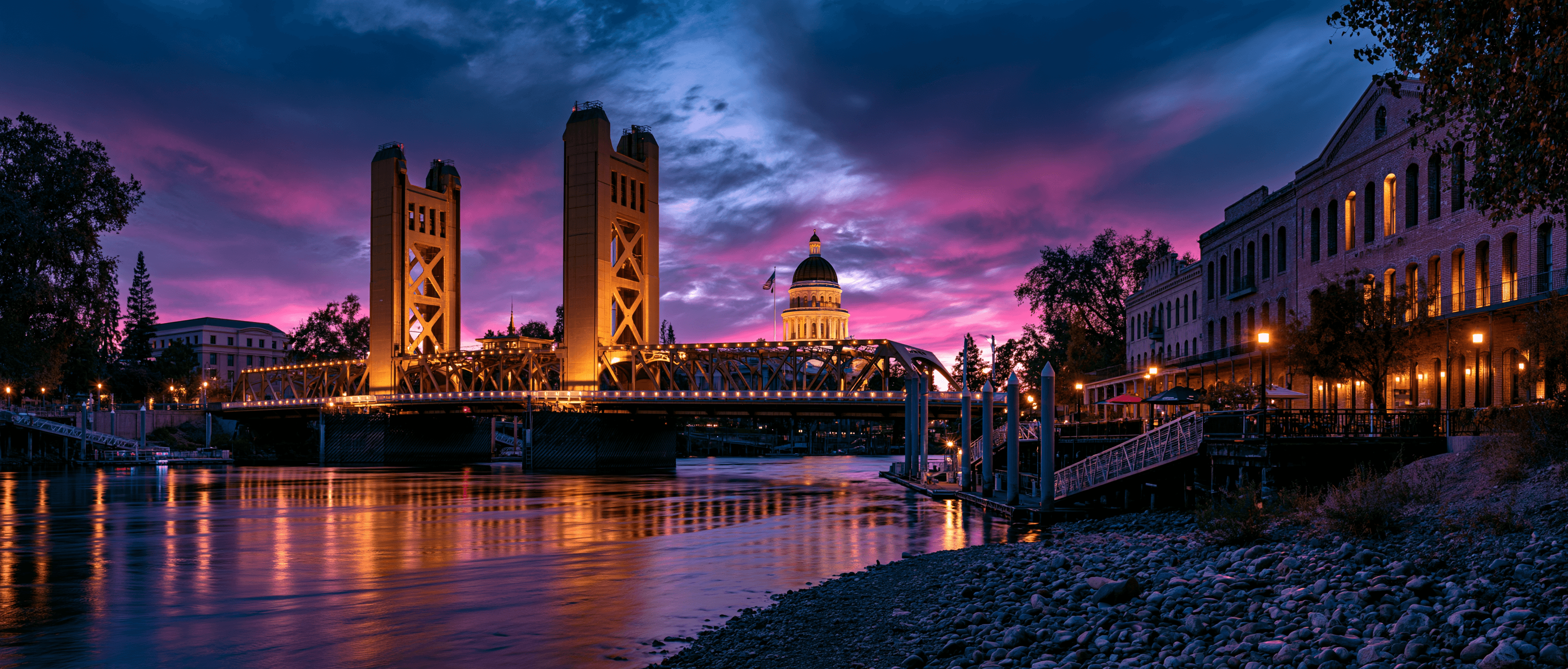 Sacramento Latin dance scene at twilight