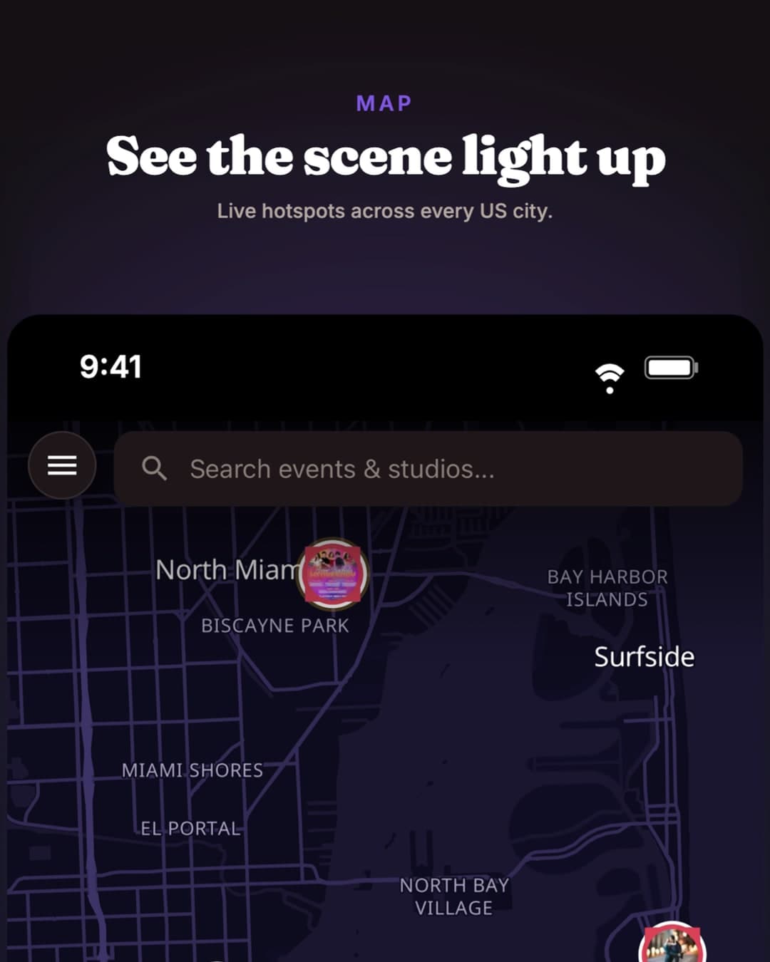 Bailar app — Eventos y mapa