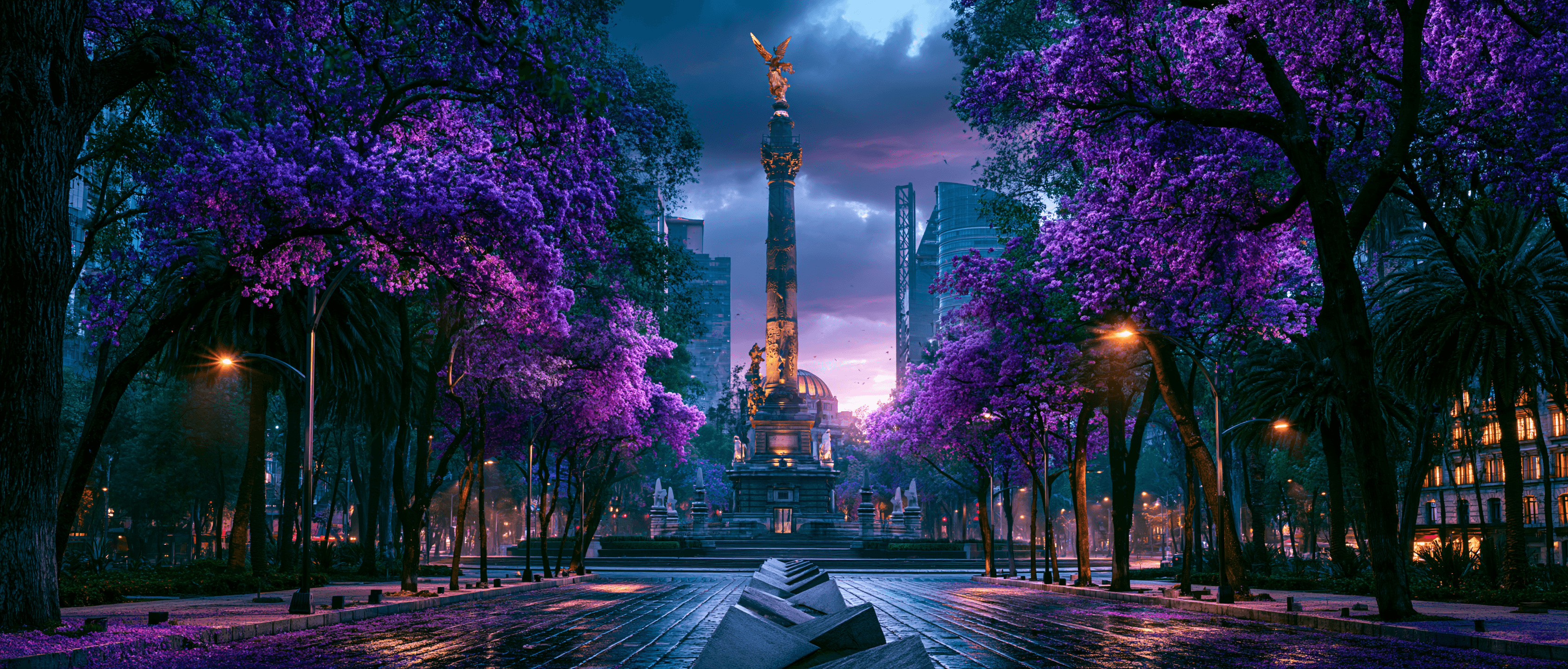 Mexico City Latin dance scene at twilight