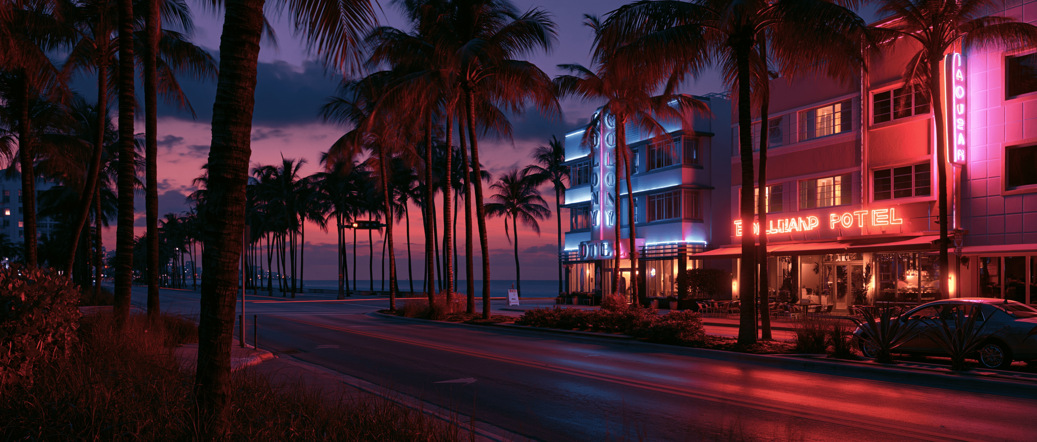 Miami Latin dance scene at twilight
