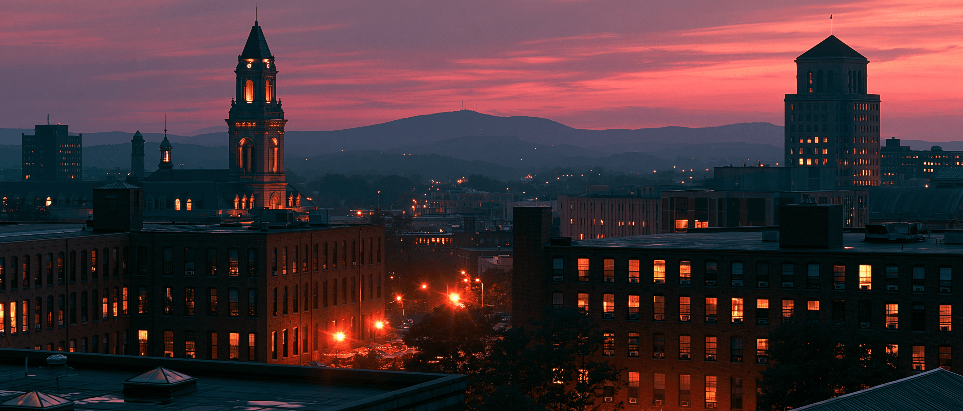 Worcester Latin dance scene at twilight