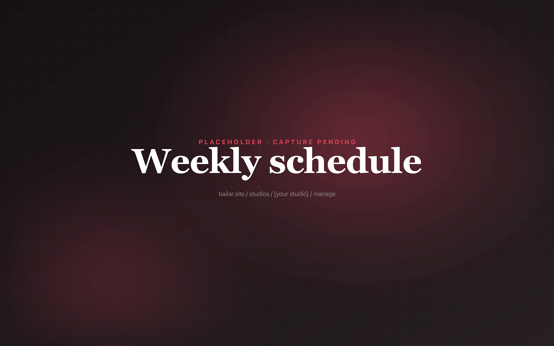 Calendario semanal con las clases recurrentes de Bailar por día
